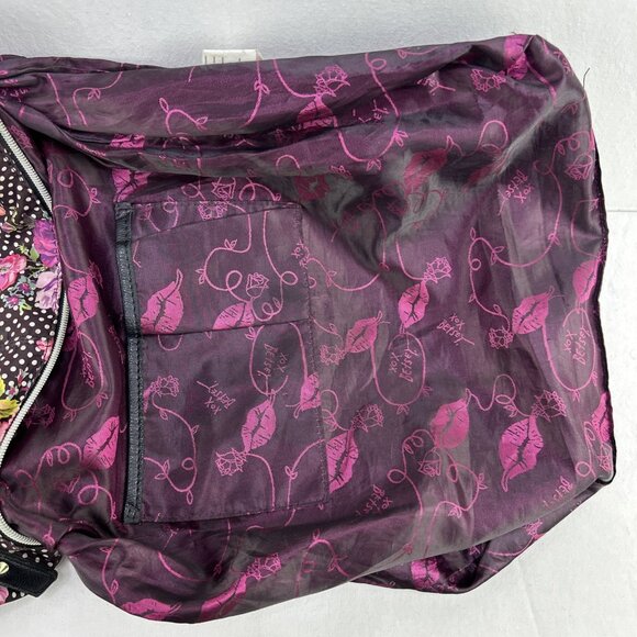 Betsy Johnson polka dot floral rose print shoulder bag purse - Picture 9 of 11